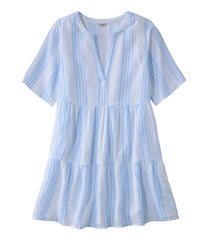 L.L.Bean Discount | Women's Cloud Gauze Cover-Up, Tiered Dress Print