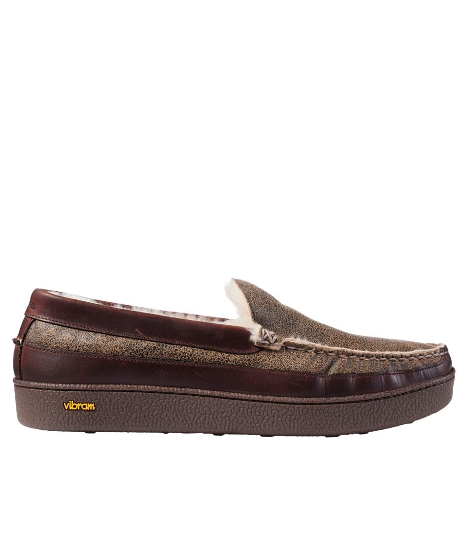 L.L.Bean New | Men's Lodge Moc Vibram® Slippers, Shearling