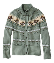 L.L.Bean For Sale | Women's Signature Cotton Fisherman Sweater, Short Cardigan Fair Isle