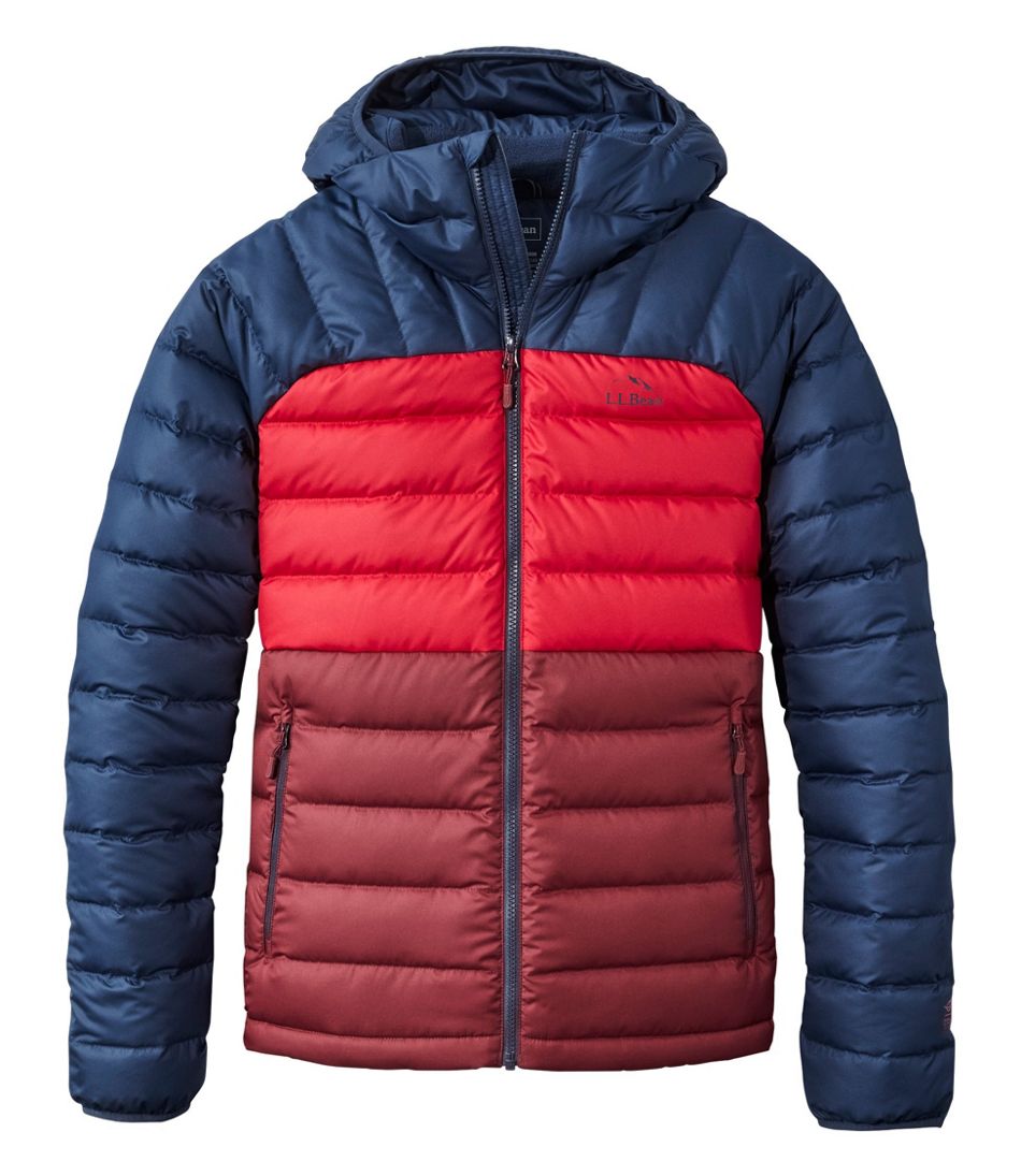 L.L.Bean Discount | Men's Bean's Down Hooded Jacket, Colorblock
