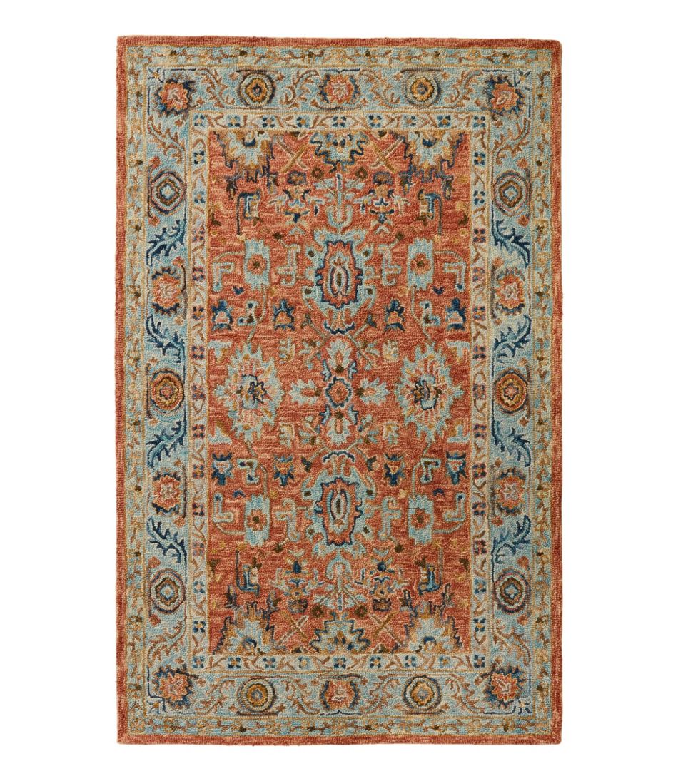 L.L.Bean Online | Single Border Terracotta Wool Tufted Rug