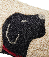 L.L.Bean | Wool Hooked Throw Pillow, Black Labrador, 8" x 12"