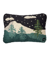 L.L.Bean New | Wool Hooked Throw Pillow, Winter Woods, 12" x 18"