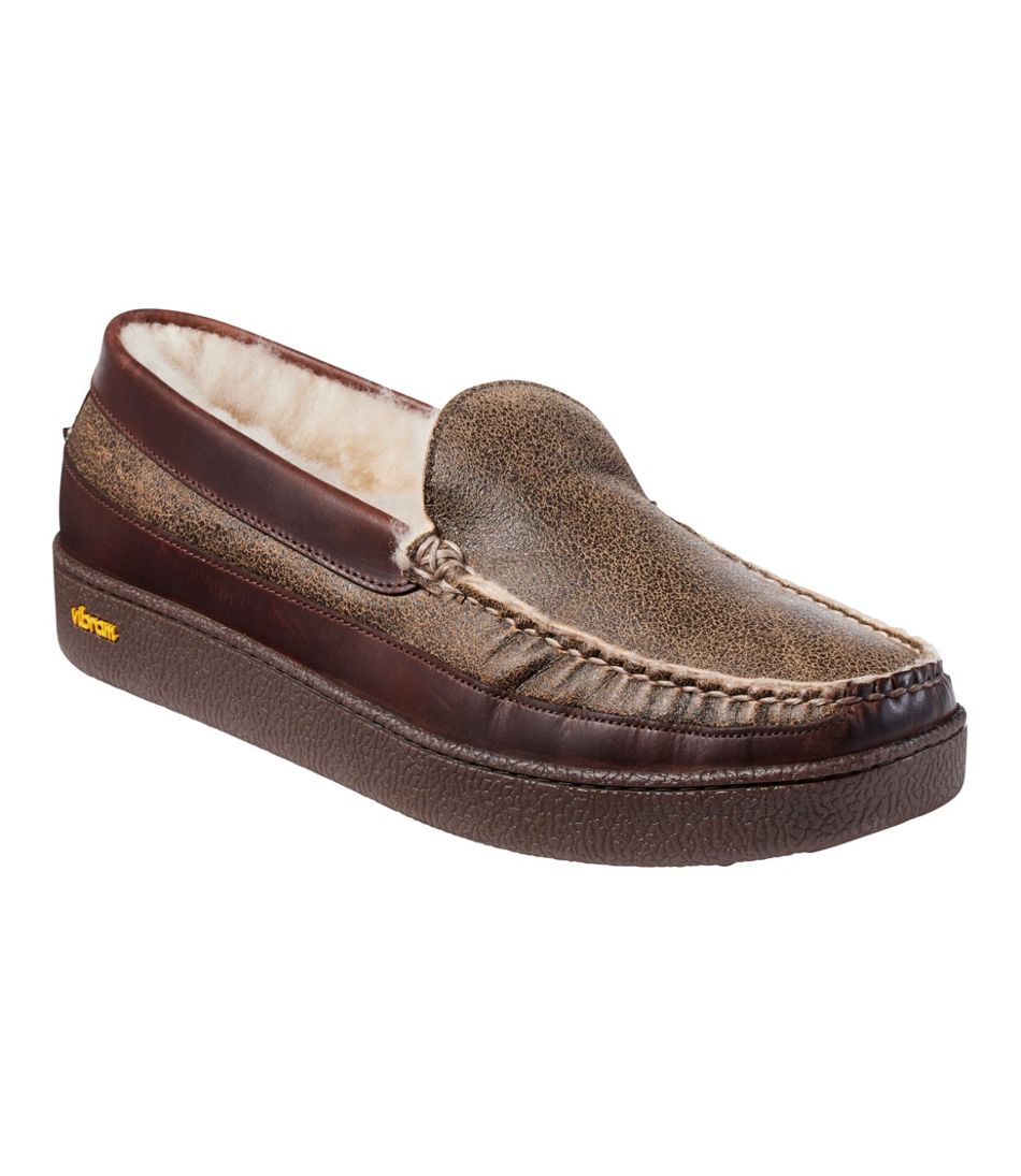 L.L.Bean New | Men's Lodge Moc Vibram® Slippers, Shearling