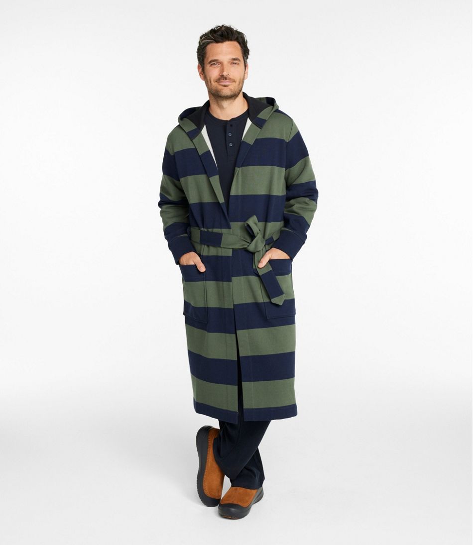 L.L.Bean New | Men's Mariner Sweatshirt Robe, Stripe