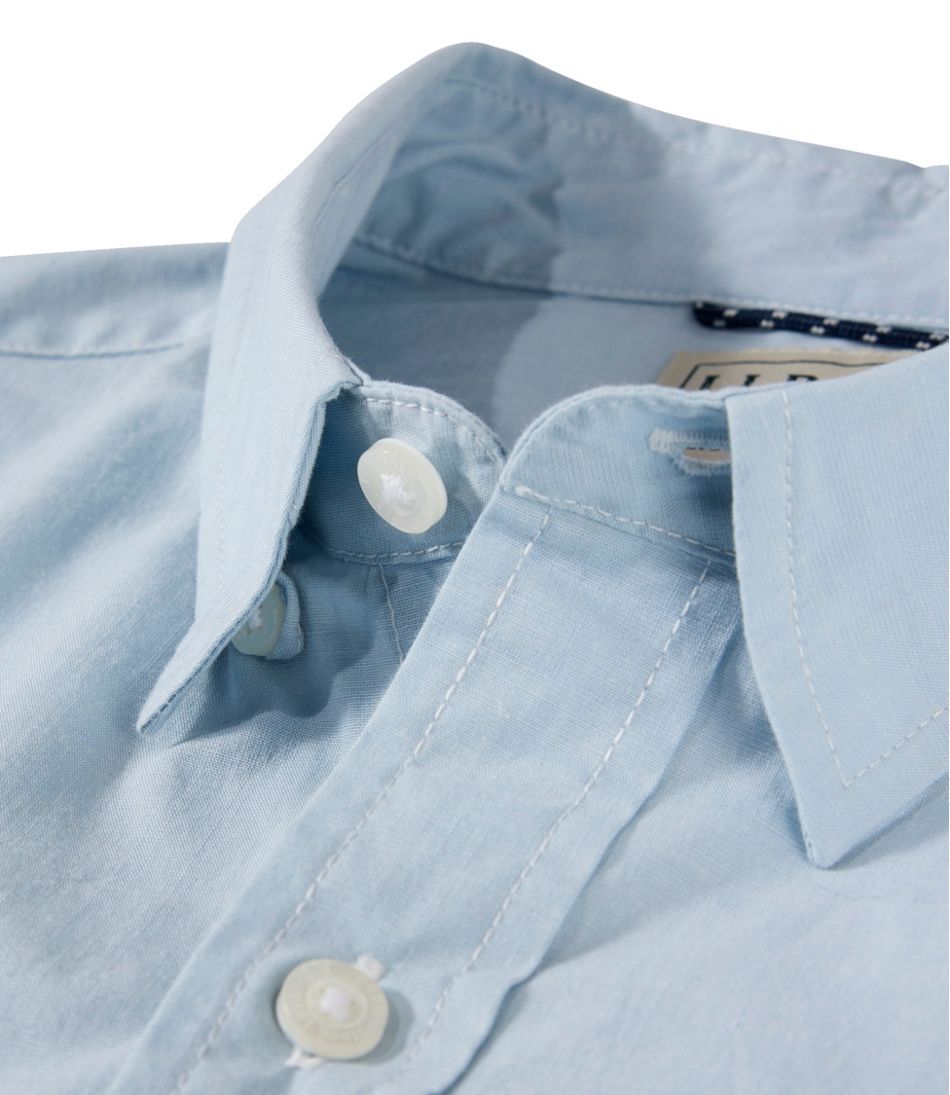 L.L.Bean New | Men's Comfort Stretch Performance® Chambray Shirt, Long-Sleeve, Slightly Fitted Untucked Fit