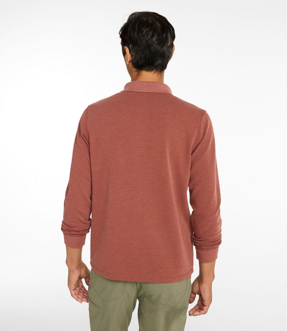 L.L.Bean On Sale | Men's Mountainside Micro Waffle Polo, Long-Sleeve