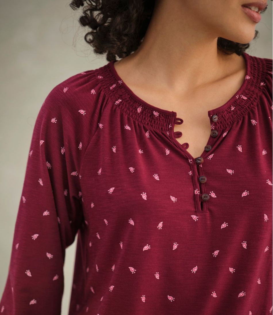 L.L.Bean Discount | Women's Camden Hills Tee, Three-Quarter-Sleeve Print