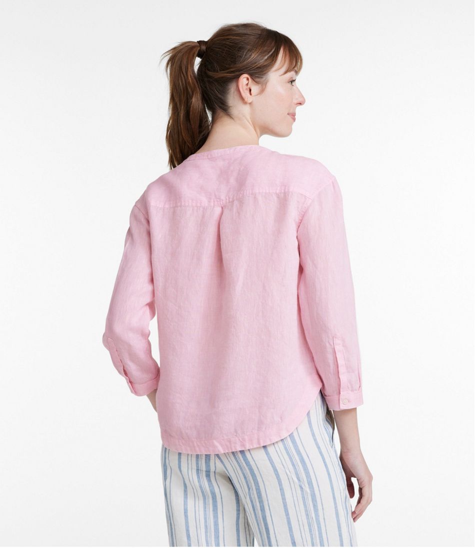 L.L.Bean Outlet | Women's Premium Washable Linen Shirt, Splitneck