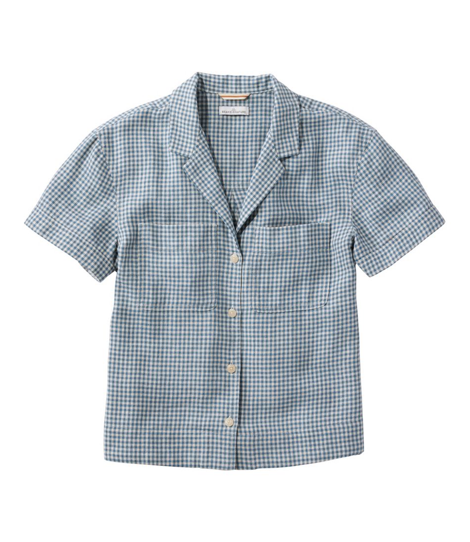 L.L.Bean New | Women's Signature Hemp/Cotton Camp Shirt, Short-Sleeve