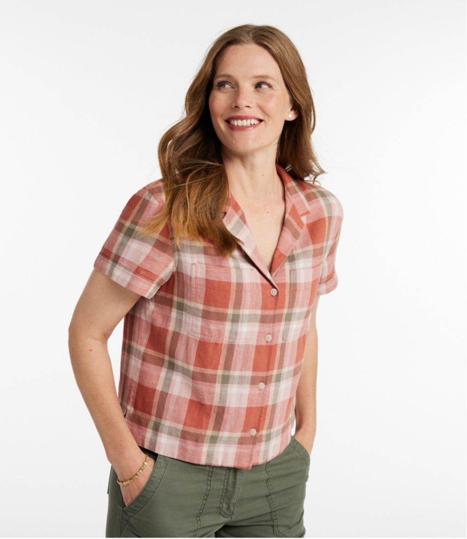 L.L.Bean New | Women's Signature Hemp/Cotton Camp Shirt, Short-Sleeve