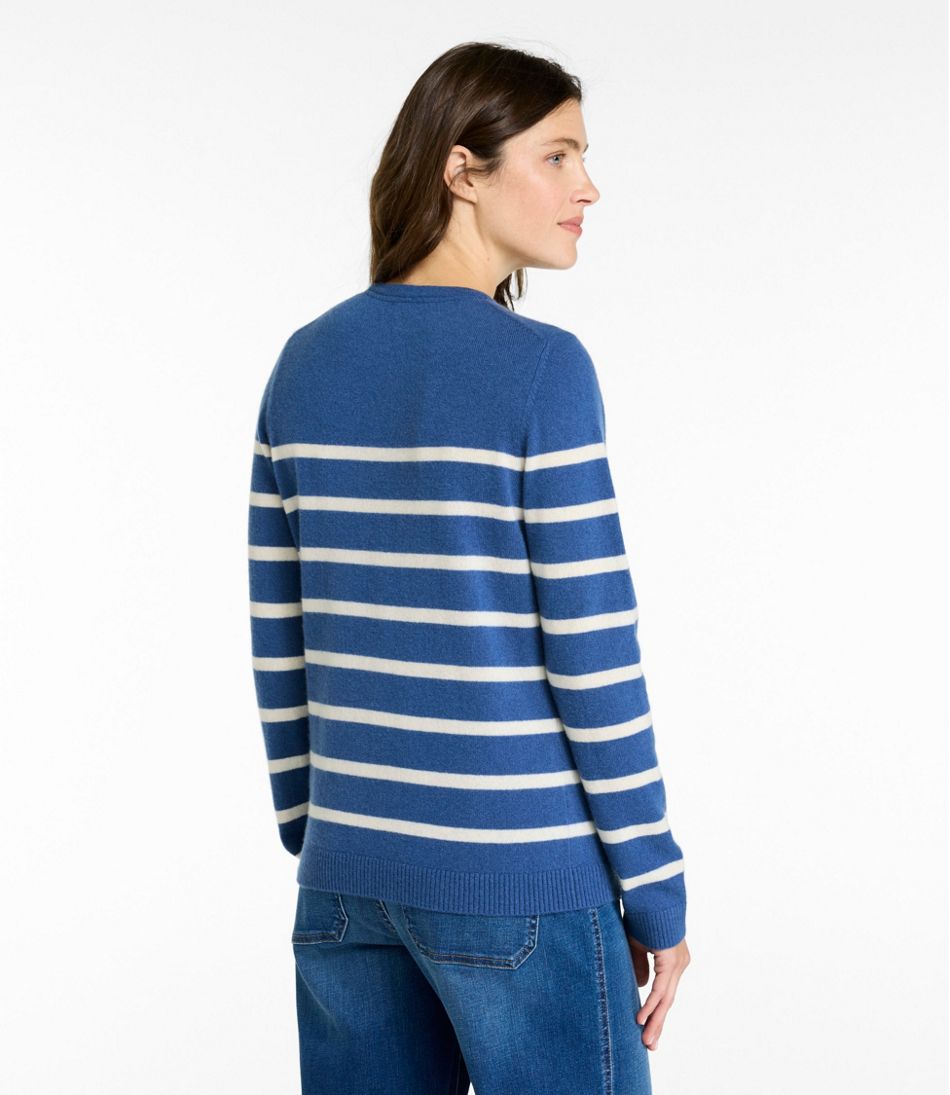 L.L.Bean US | Women's Classic Cashmere Sweater, Crewneck Stripe