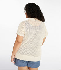 L.L.Bean Sale | Women's Organic Cotton Slub Pointelle Sweater, Polo