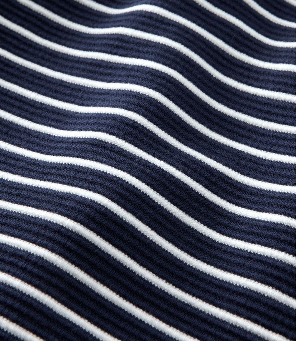 L.L.Bean New | Women's Lakewashed Double-Knit Quarter-Snap, Stripe