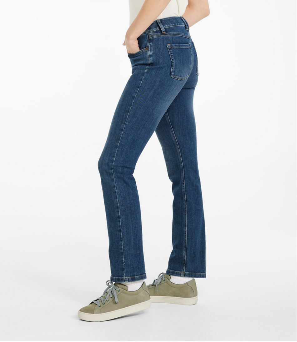 L.L.Bean Online | Women's BeanFlex® Jeans, Mid-Rise Straight-Leg