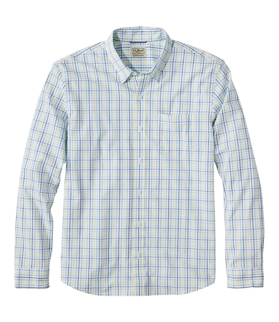 L.L.Bean Online | Men's Comfort Stretch Performance® Shirt, Long-Sleeve, Slightly Fitted Untucked Fit, Plaid