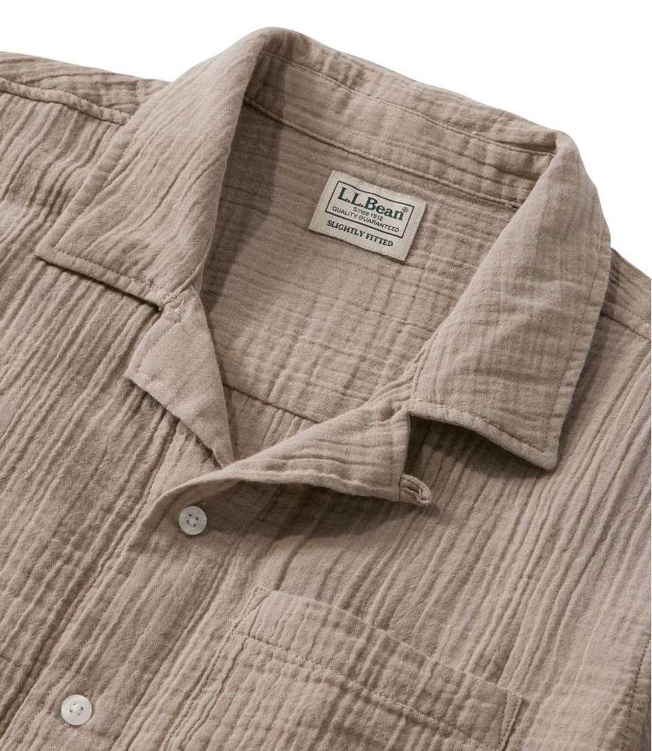 L.L.Bean Sale | Men's Cloud Gauze Shirt, Short-Sleeve, Slightly Fitted Untucked Fit