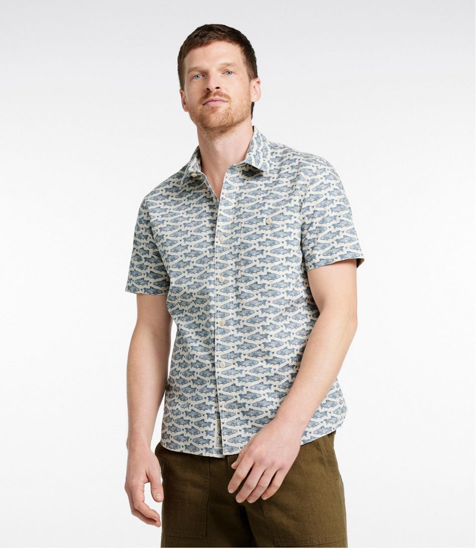 L.L.Bean Discount | Men's Signature Vacationland Shirt, Short-Sleeve, Slim Fit