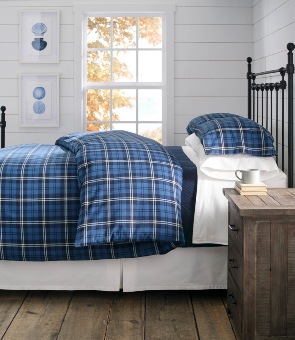 L.L.Bean | Heritage Chamois Flannel Comforter Cover Collection, Plaid