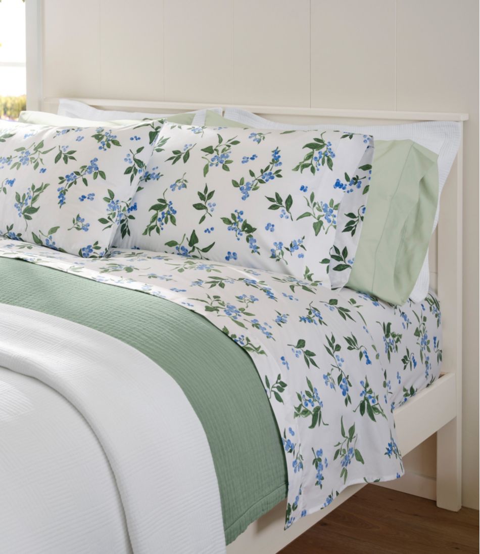 L.L.Bean New | Jess Franks Blueberry Print Percale Sheet Set Collection