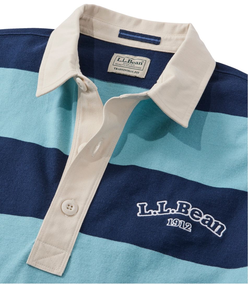 L.L.Bean Discount | Men's Bean's Vintage Soft Rugby, Stripe Embroidered