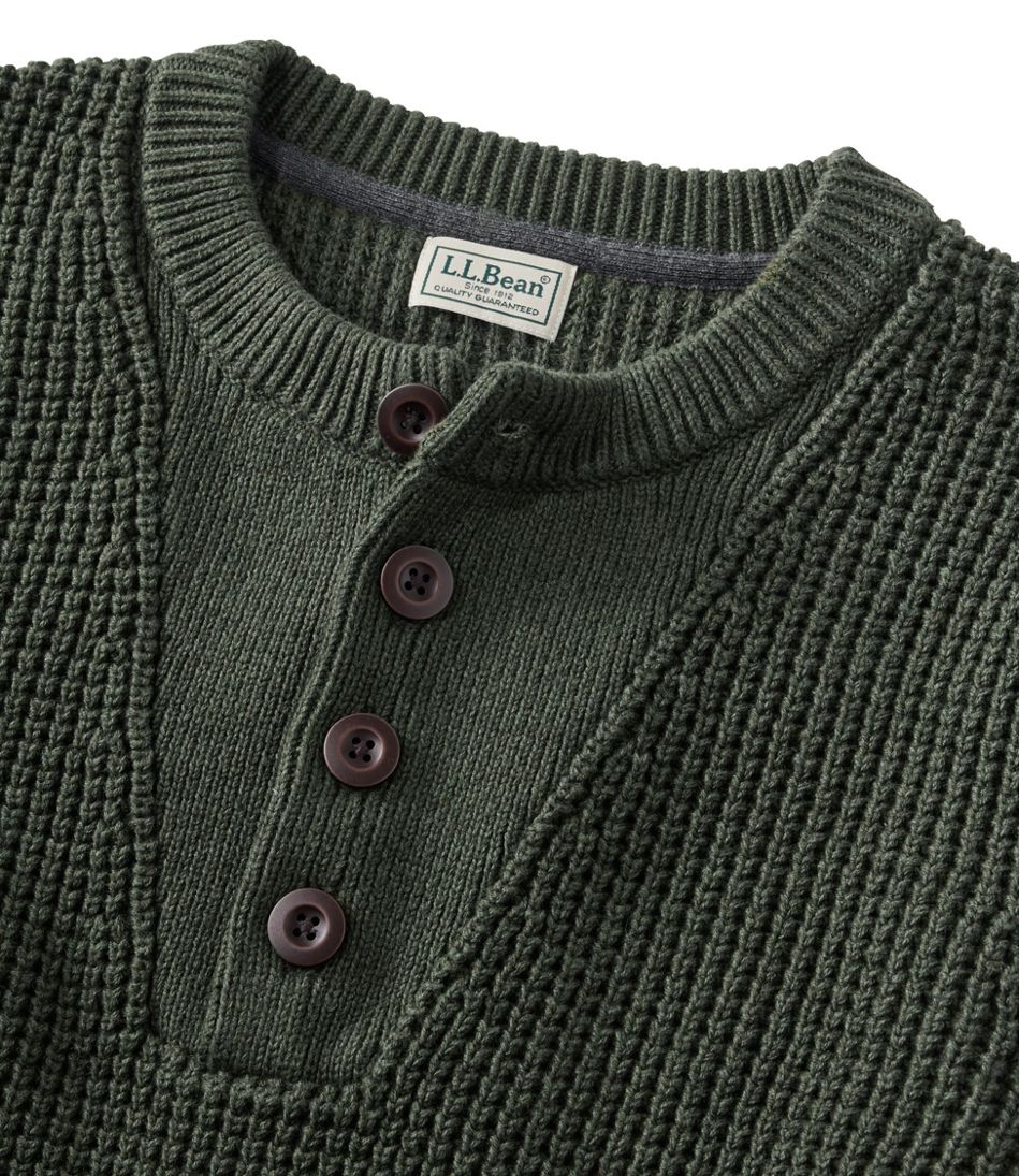 L.L.Bean Online | Men's Organic Cotton Waffle Sweater, Henley