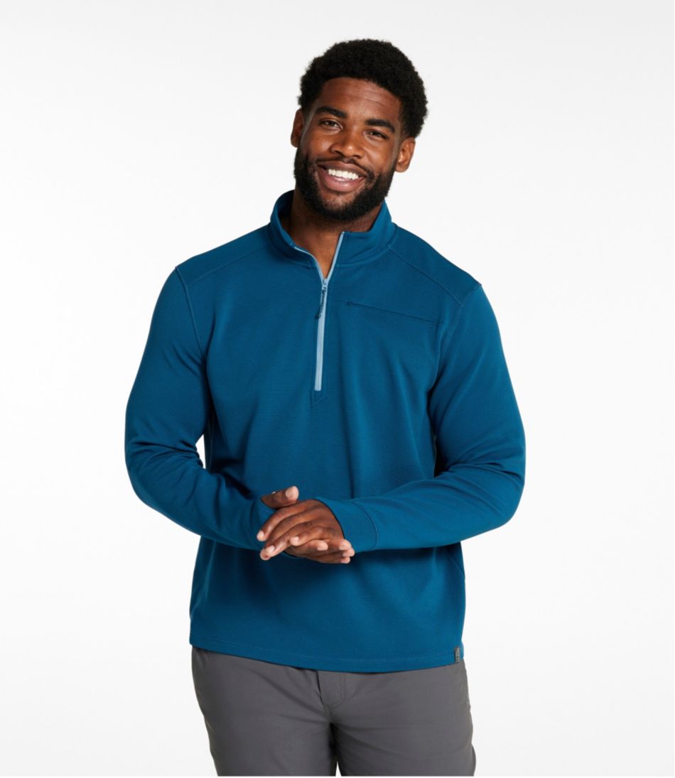 L.L.Bean Online | Men's VentureStretch Ottoman-Rib Pullover, Quarter-Zip
