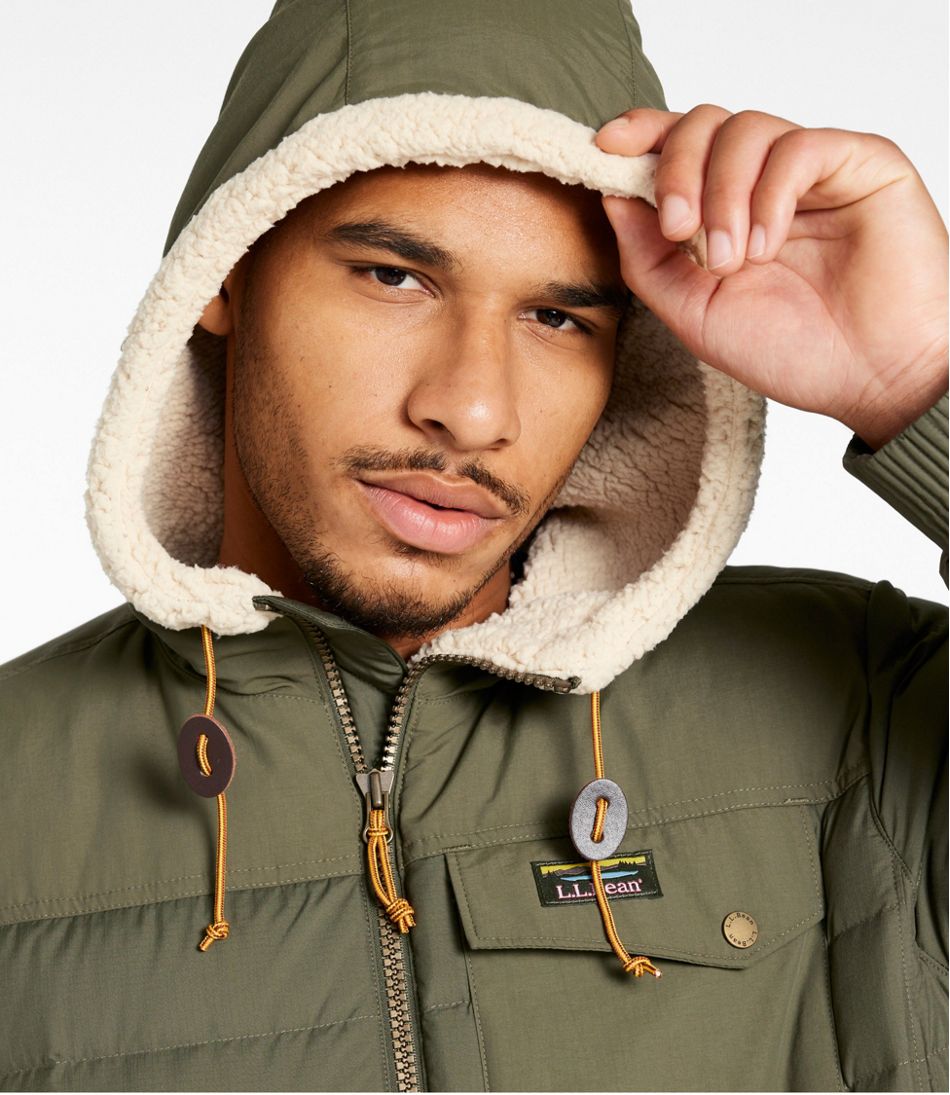 L.L.Bean Sale | Men's Mountain Classic Down Hooded Jacket, Sherpa-Lined