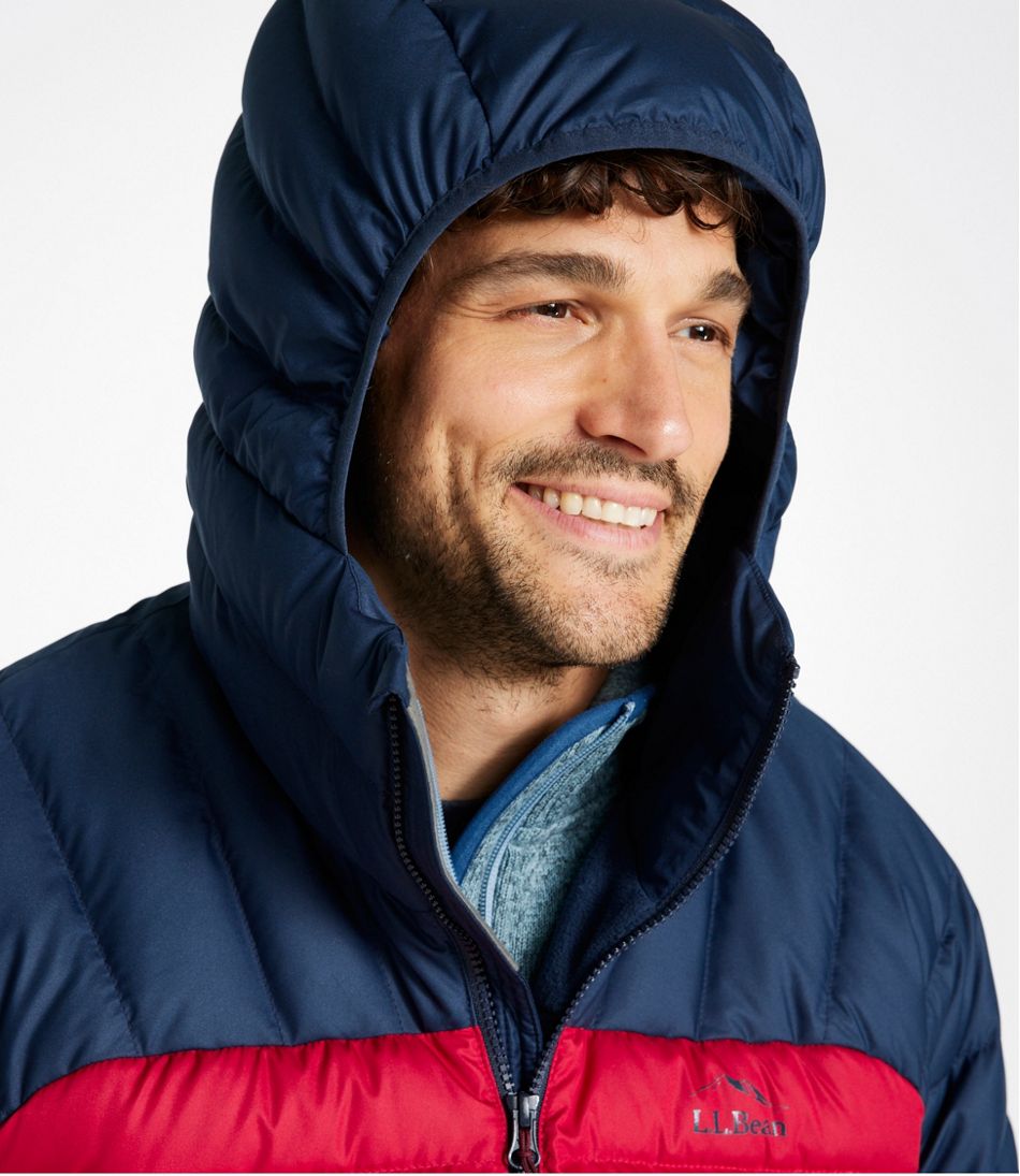 L.L.Bean Discount | Men's Bean's Down Hooded Jacket, Colorblock