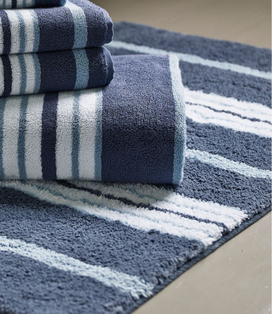 L.L.Bean New | Premium Cotton Bath Mat, Multistripe