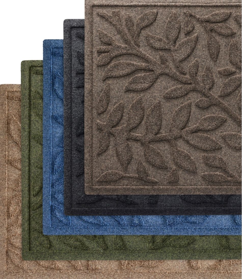 L.L.Bean Online | Heavyweight Recycled Waterhog Doormat, Half Round, Woodland Leaf
