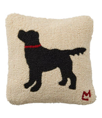 L.L.Bean On Sale | Wool Hooked Throw Pillow, Black Dog, 14" x 14"