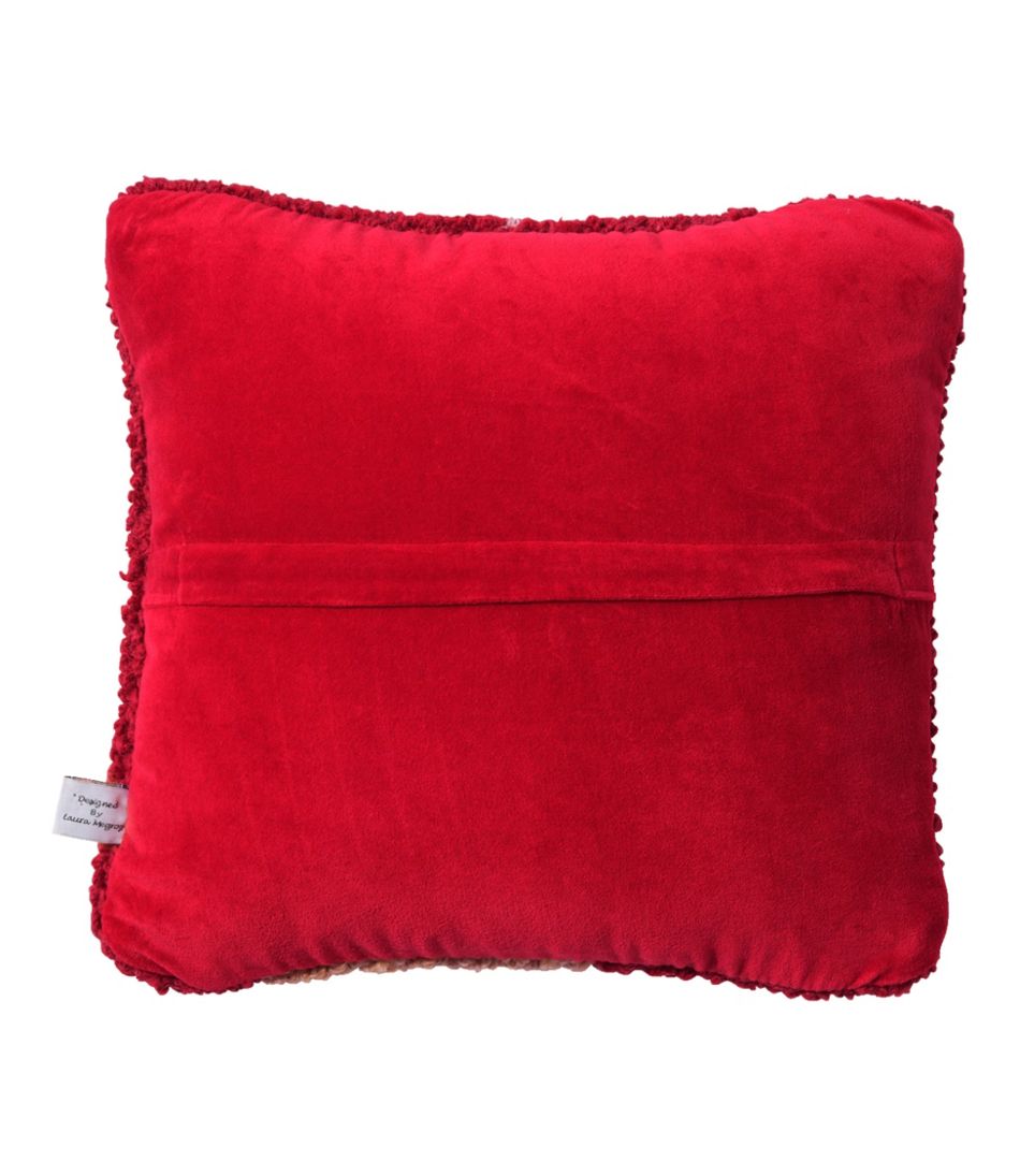 L.L.Bean Sale | Wool Hooked Throw Pillow, Snowflake Yellow Lab, 14" x 14"