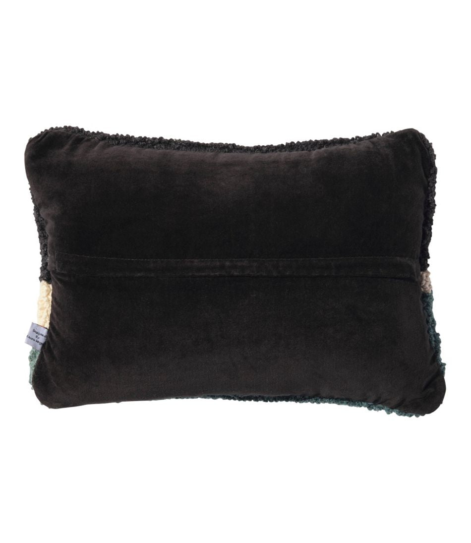 L.L.Bean New | Wool Hooked Throw Pillow, Winter Woods, 12" x 18"