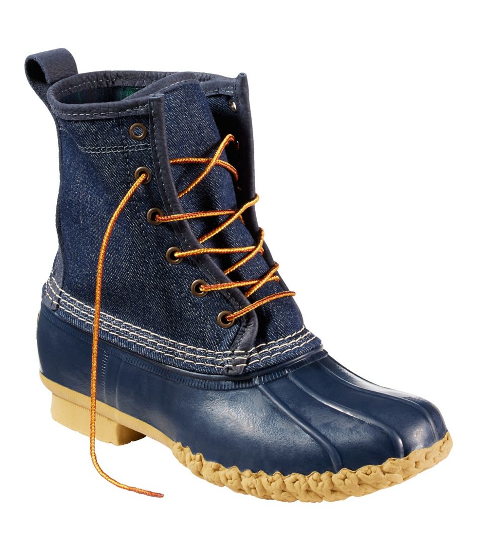 L.L.Bean Outlet | Women's Bean Boots, 8" Denim Insulated Flannel-Lined