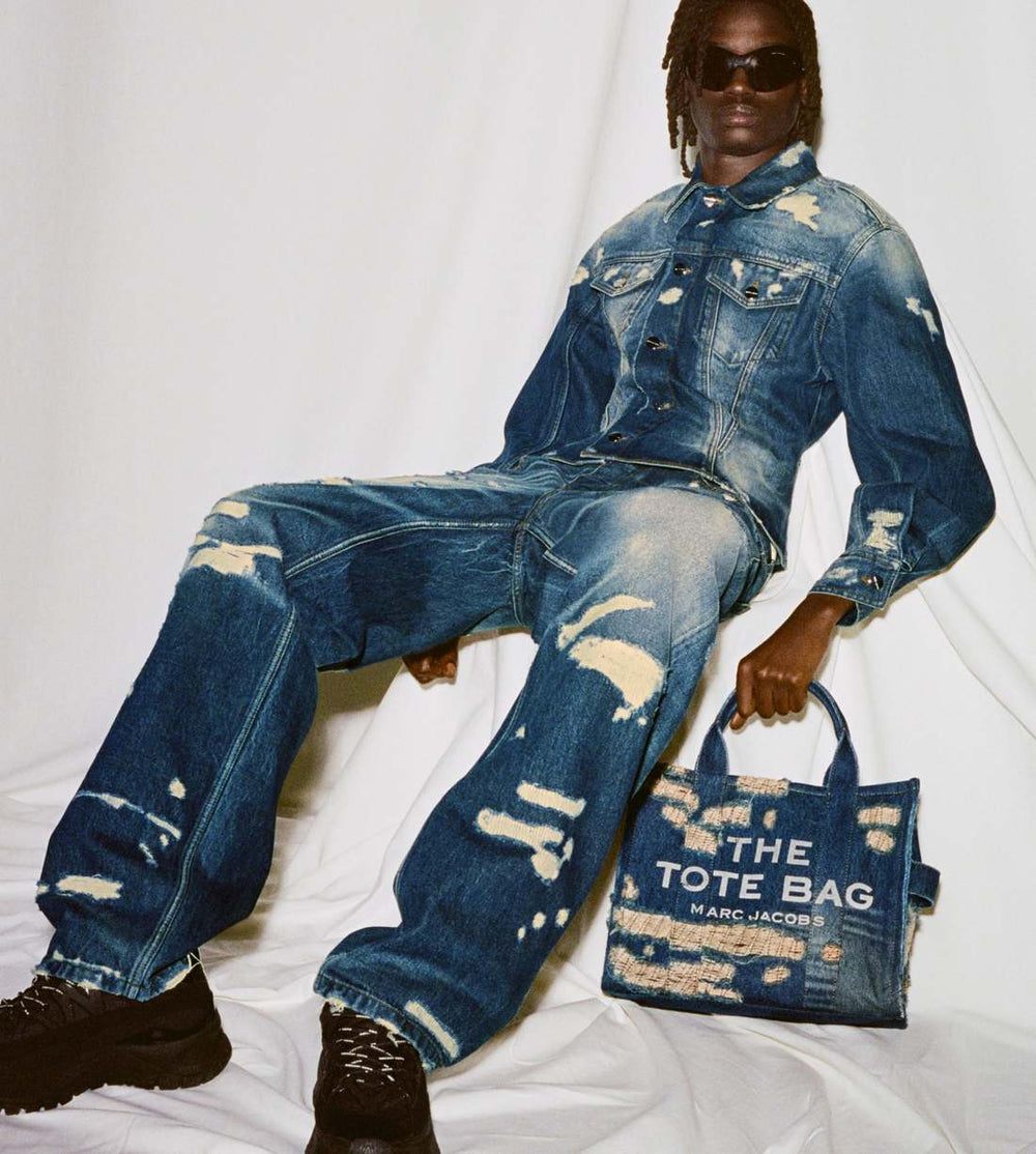 Marc Jacobs Online - The Rip And Repair Fluted Denim Jacket Punk Indigo